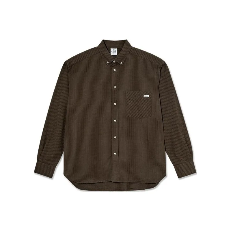 POLAR SKATE CO SS24 Poplin Ben Ls Shirt Unisex Brown-0
