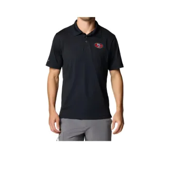 Columbia PFG Low Drag Offshore Francisco 49ers Omni-Shade Omni-Wick Polo Shirt Men's Black