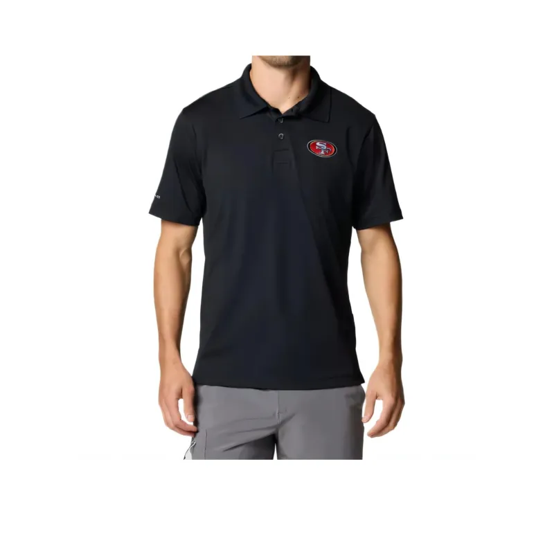 Columbia PFG Low Drag Offshore Francisco 49ers Omni-Shade Omni-Wick Polo Shirt Men's Black-0