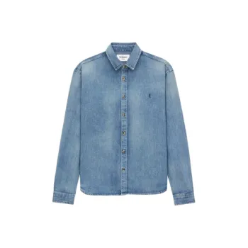 SAINT LAURENT Cassandre Denim Shirt