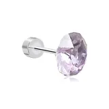 Hua Zi Stud Earrings 8mm-Violet