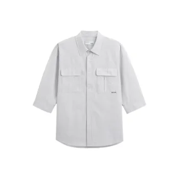 GXG Shirts Men White With Gray Stripes