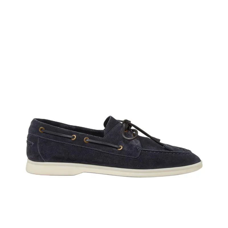 Loro Piana Sea Sail Walk Casual Shoes Men's Marine Blue-1