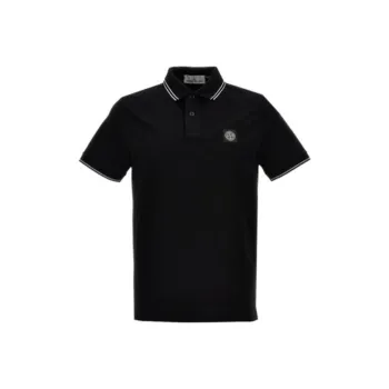 STONE ISLAND Logo Patch Short Sleeved Polo Shirt
