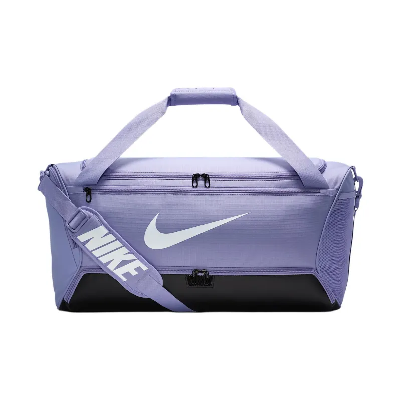 Nike Brasilia Polyester One Shoulder Crossbody Handbag, Travel Bag 60L Unisex Light Purple-0