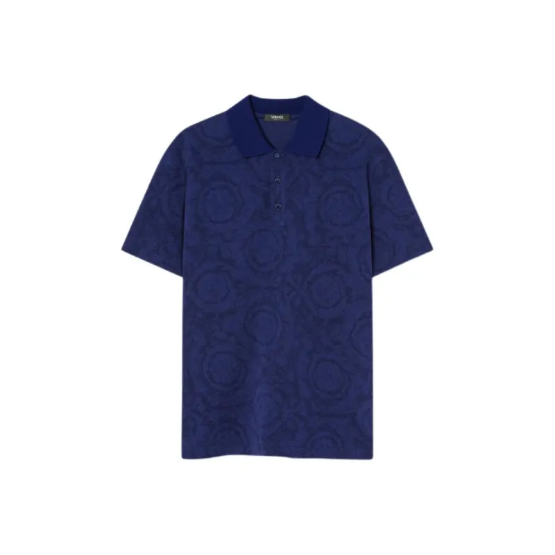 VERSACE Barocco Jacquard Short Sleeved Polo Shirt-0