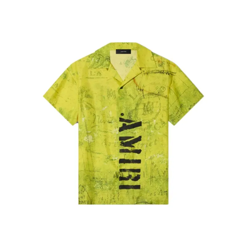 AMIRI Army Stencil Camp Shirt-0