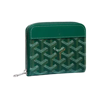 GOYARD MATIGNON Canvas With Leather Wallet Small Size Unisex Green