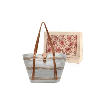 VERADONNA Rope Braiding Shoulder Bag Women's Ecru/Khaki