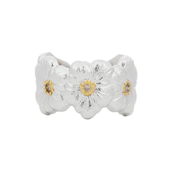 BUCCELLATI BLOSSOMS Series 925 Sterling Silver Rings Unisex Silver