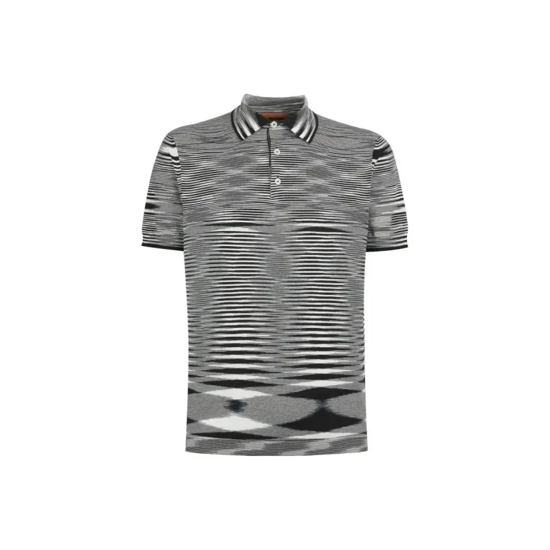 MISSONI Striped Short Sleeved Polo Shirt-0