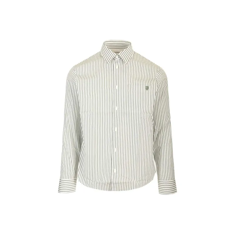 Burberry Logo Embroidered Striped Shirt-0