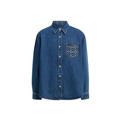 COACH Shirts Men Blue