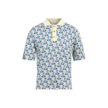Lanvin SS22 Polo Shirt Men's Multicolor