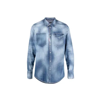 DSQUARED 2 Shirts Men Denim Blue