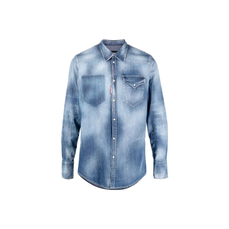 DSQUARED 2 Shirts Men Denim Blue-0