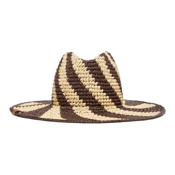 WEEKEND MaxMara Raffia, Metal, Cotton Polyester Hats & Caps Unisex Brown
