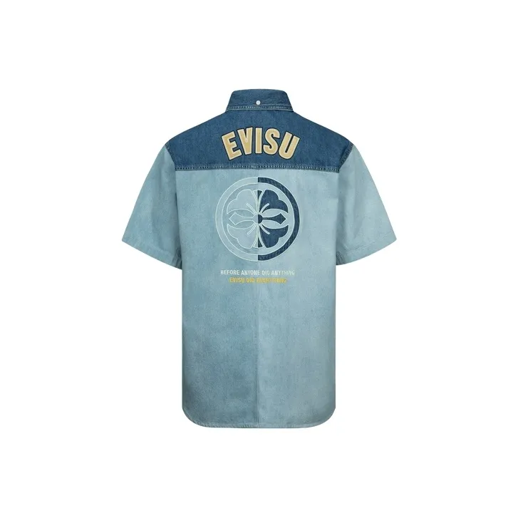 EVISU Logo-embroidered Denim Shirt-0