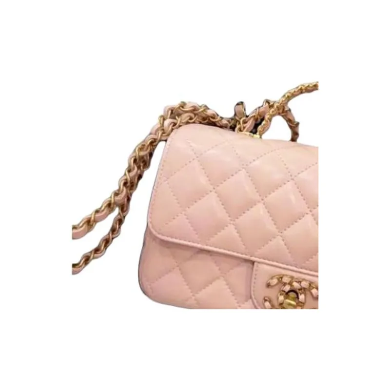 CHANEL Classic Flap CF Sheepskin Flap Bag, Shoulder Bag, Crossbody Bag Mini Women's Cherry Blossom Pink-2