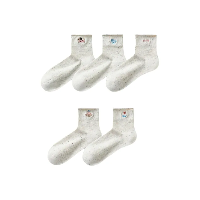 Temooues Mid Calf Socks Women's Combo Set-8