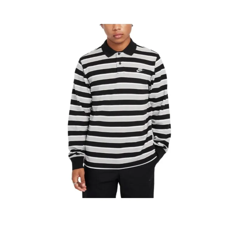 Nike Club Men's Long Sleeve Striped Polo-0