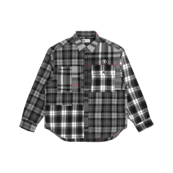 Aape Checked Logo patch Shirt