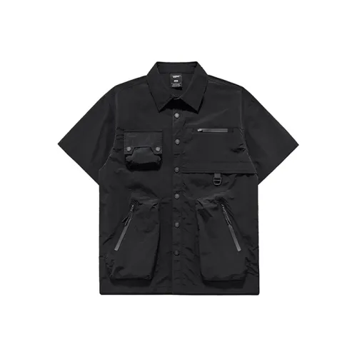 VIP Solid Color Workwear Multi Pocket Design Short Sleeved Shirt Men's