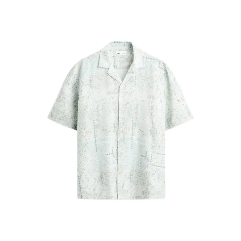 ZARA Shirts Men Light Green-0