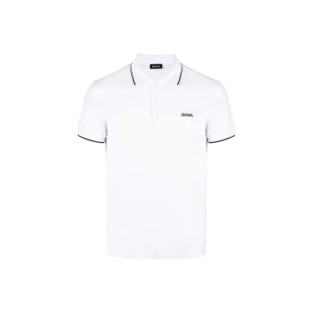 Zzegna Logo Embroidered Short Sleeved Polo Shirt
