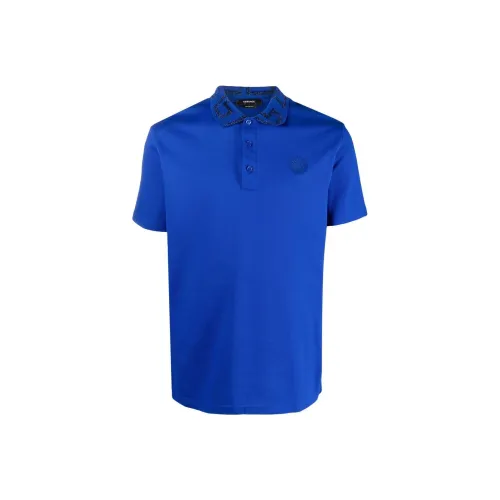 VERSACE Polo Shirts Men Blue