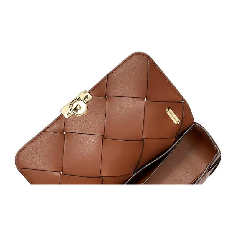 MICHAEL KORS Tribeca Leather Shoulder Bag Small Size Women's Brown-4