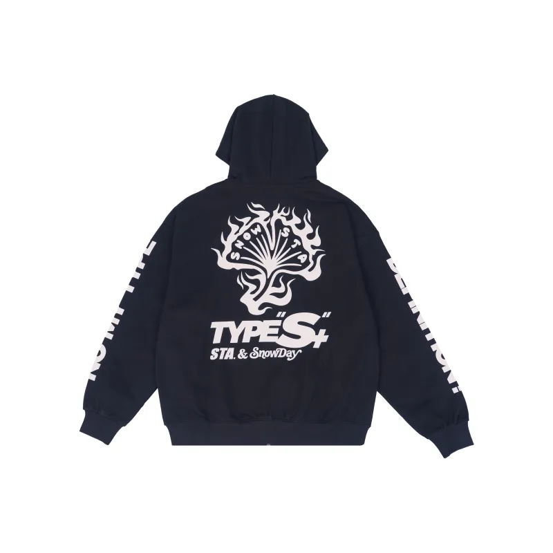 Snowday STA Flame Ginkgo Leaf TypeS Collaboration Sweatshirt Unisex Black-0