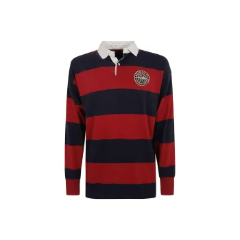 Ralph Lauren Vintage Fit Striped Jersey Rugby Polo Shirt