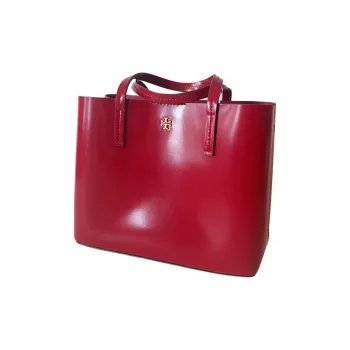 TORY BURCH Patent Leather Tote Bag, Shopping Bag, Shoulder Bag, Handbag Women's Red