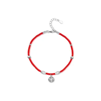 PIARA Anklets Women's Silver Red String