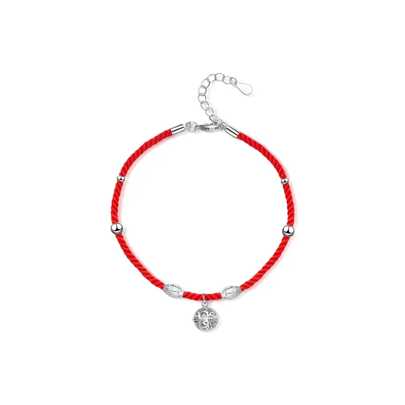 PIARA Anklets Women's Silver Red String-0