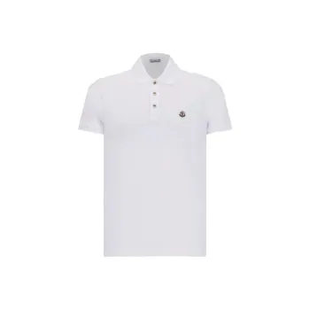 Moncler Logo Patch Polo Shirt Polo Shirt Men's White