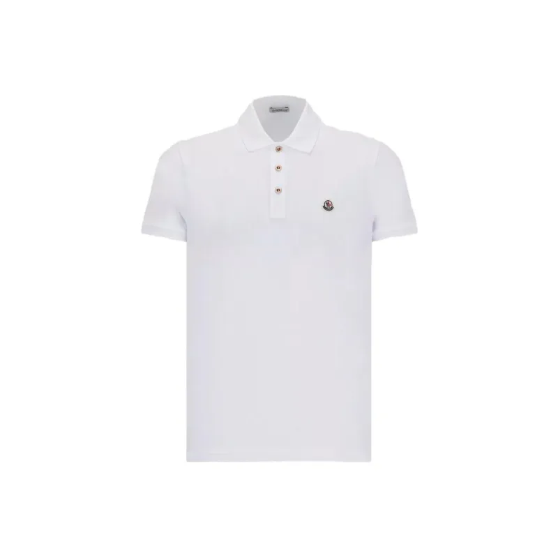 Moncler Logo Patch Polo Shirt Polo Shirt Men's White-0