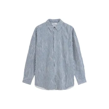Calvin Klein Shirts Men Blue Stripes Pattern