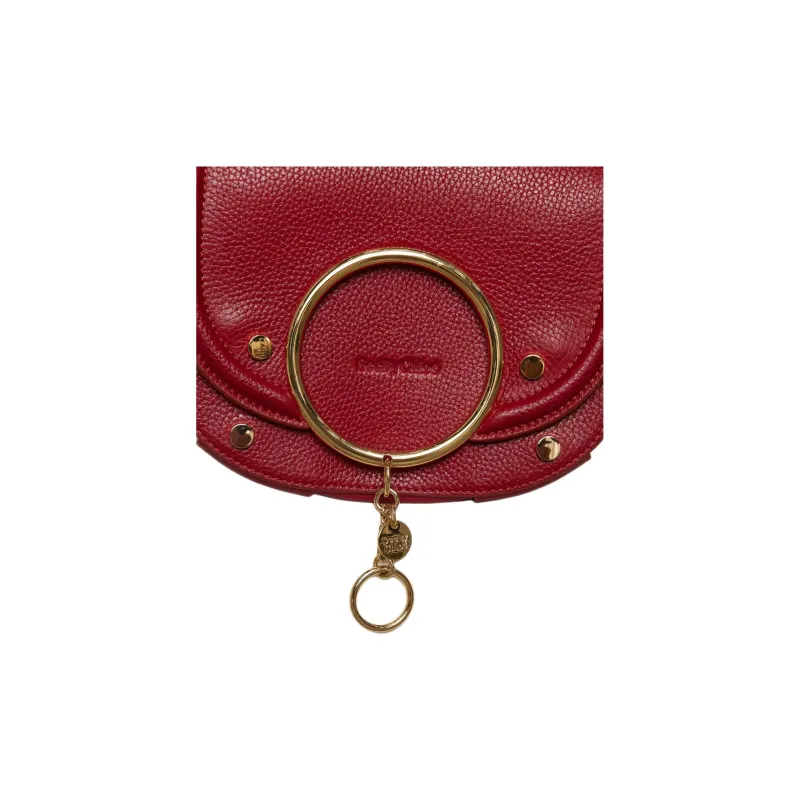 See By Chloe Grained Cow Leather Shoulder Bag Crossbody Bag Small Size Women's Dreamy Red-3