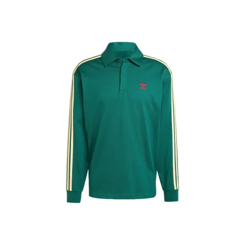 Adidas Originals ADICOLOR Polo Shirt Men's Preppy Green/Chimpanzee Red/Pink Yellow