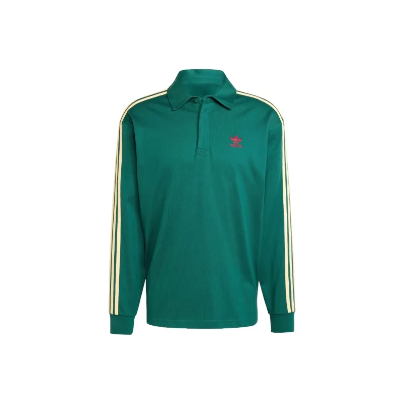 Adidas Originals ADICOLOR Polo Shirt Men's Preppy Green/Chimpanzee Red/Pink Yellow-0