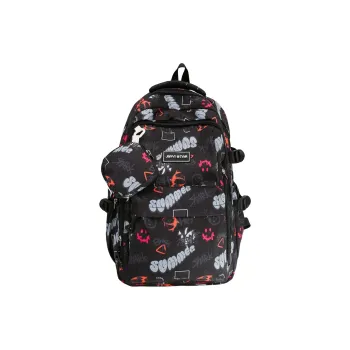 URBAN FOREST Nylon Backpack Unisex Red/Purple/Yellow/Green/Black