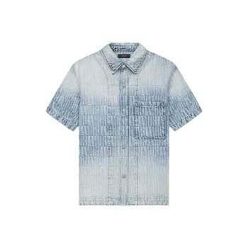 AMIRI Allover Logo Denim Shirt