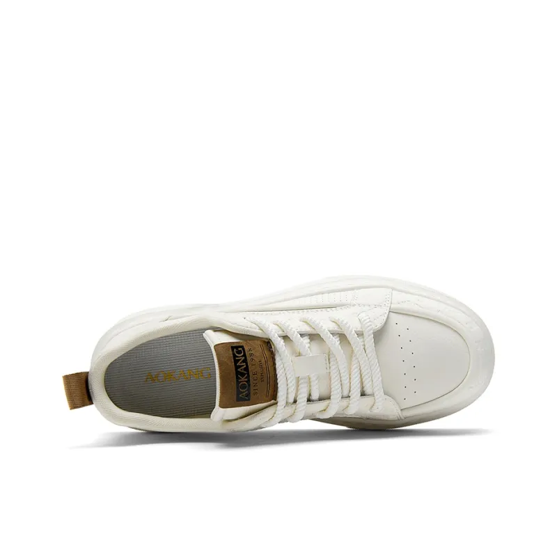 AOKANG Air Force One Series Skateboard Shoes Men Low Top Yellow, Brown, White-18