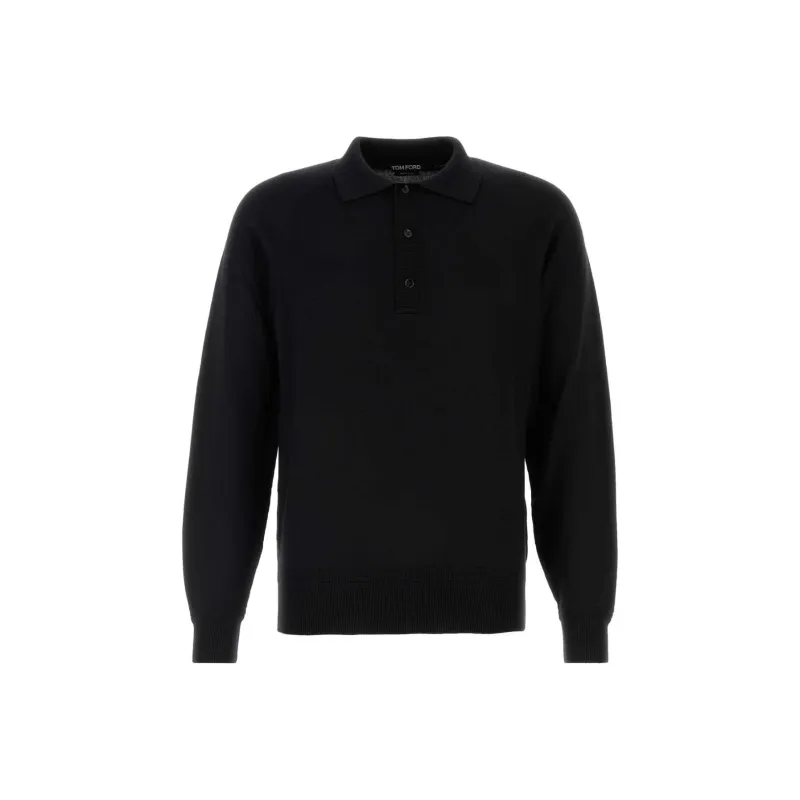 TOM FORD Long Sleeved Knitted Polo Shirt-0