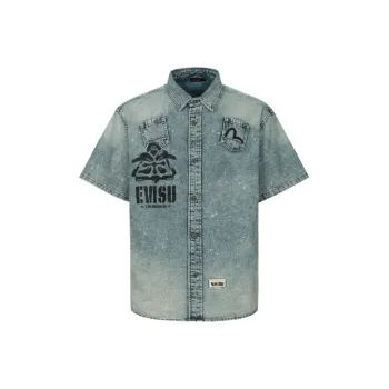 EVISU Shirts Men Denim Blue