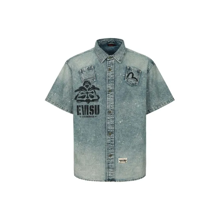 EVISU Shirts Men Denim Blue-0