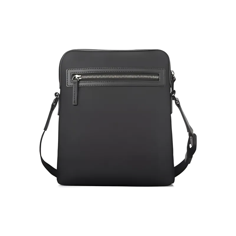 SAMSONITE Nylon With Cow Leather Shoulder Bag, Crossbody Bag Men's Black-4