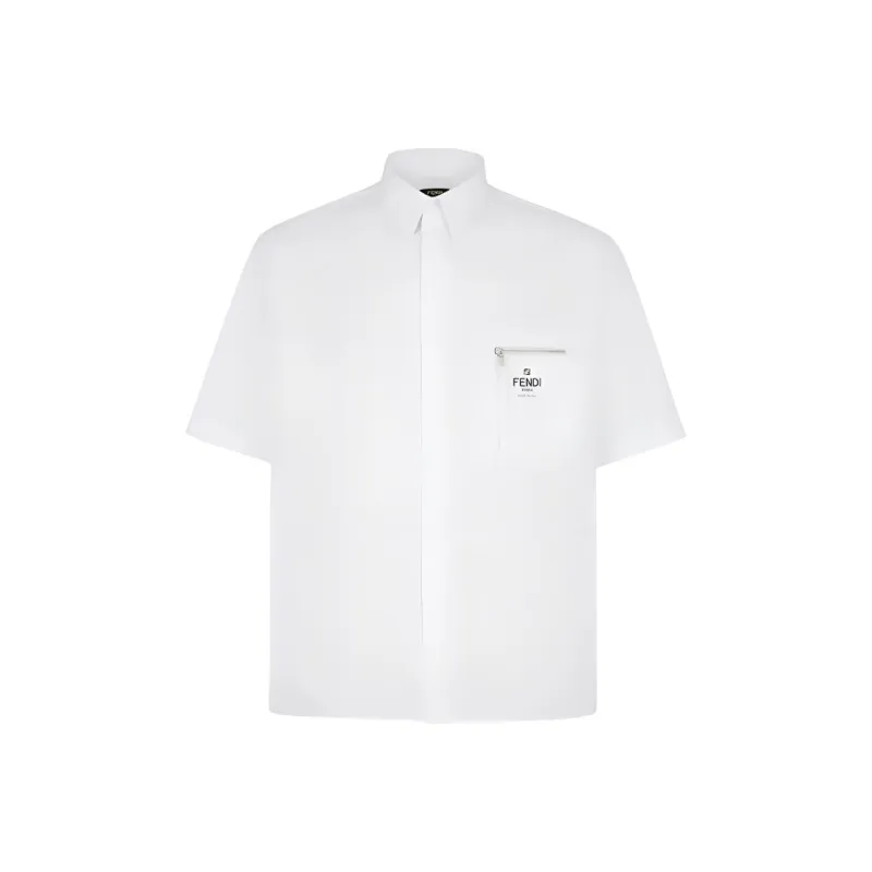 FENDI Logo Printed Short Sleeved Shirt-0